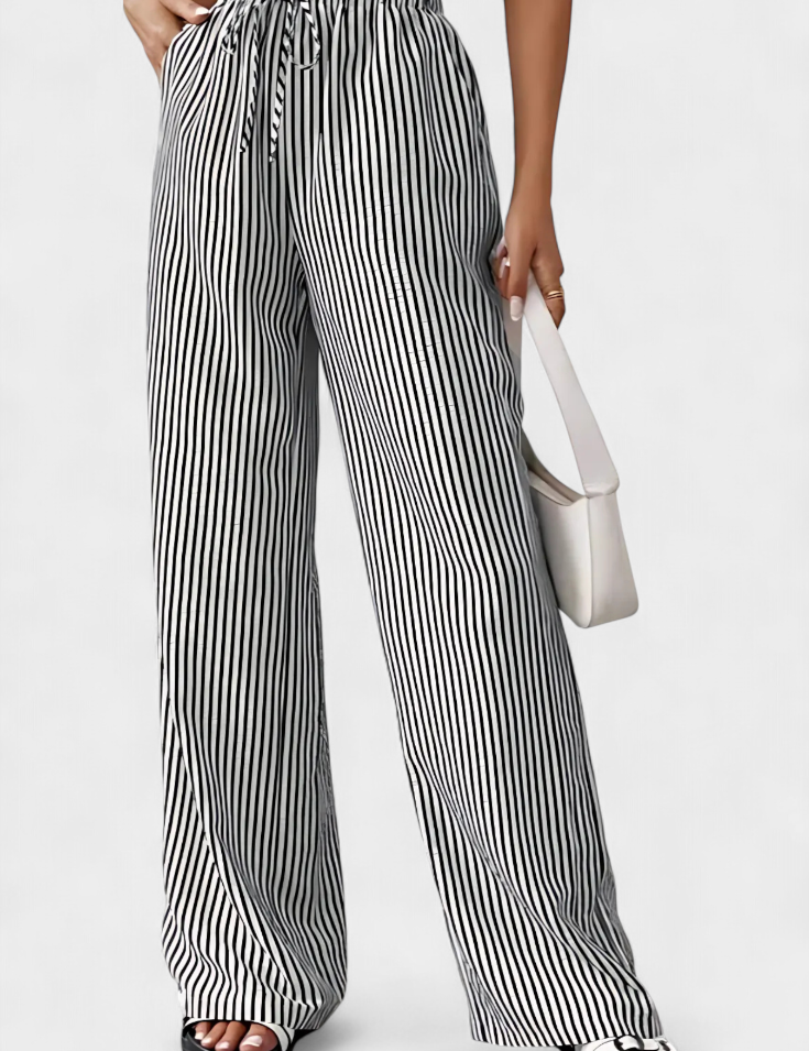 CHIARA | PANTALONI PALAZZO A RIGHE