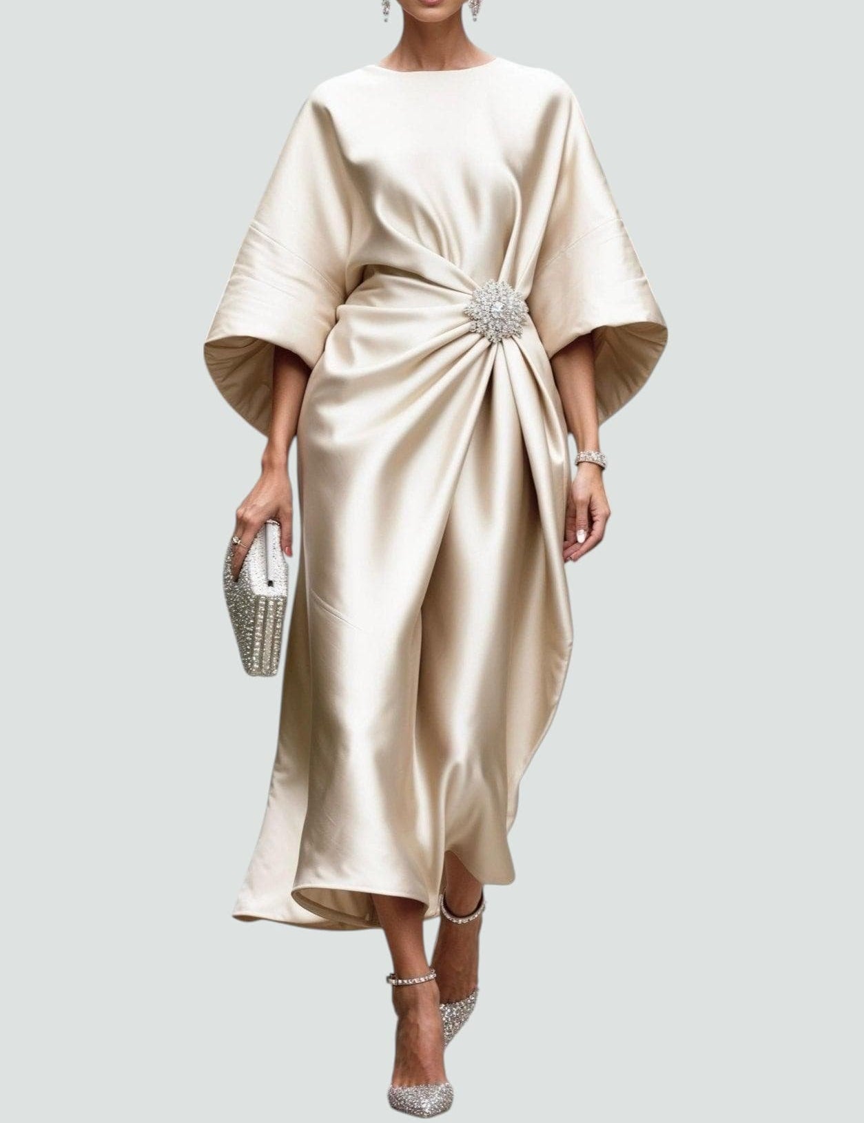 ELEONORA | ABITO MIDI ELEGANTE DRAPPEGGIATO