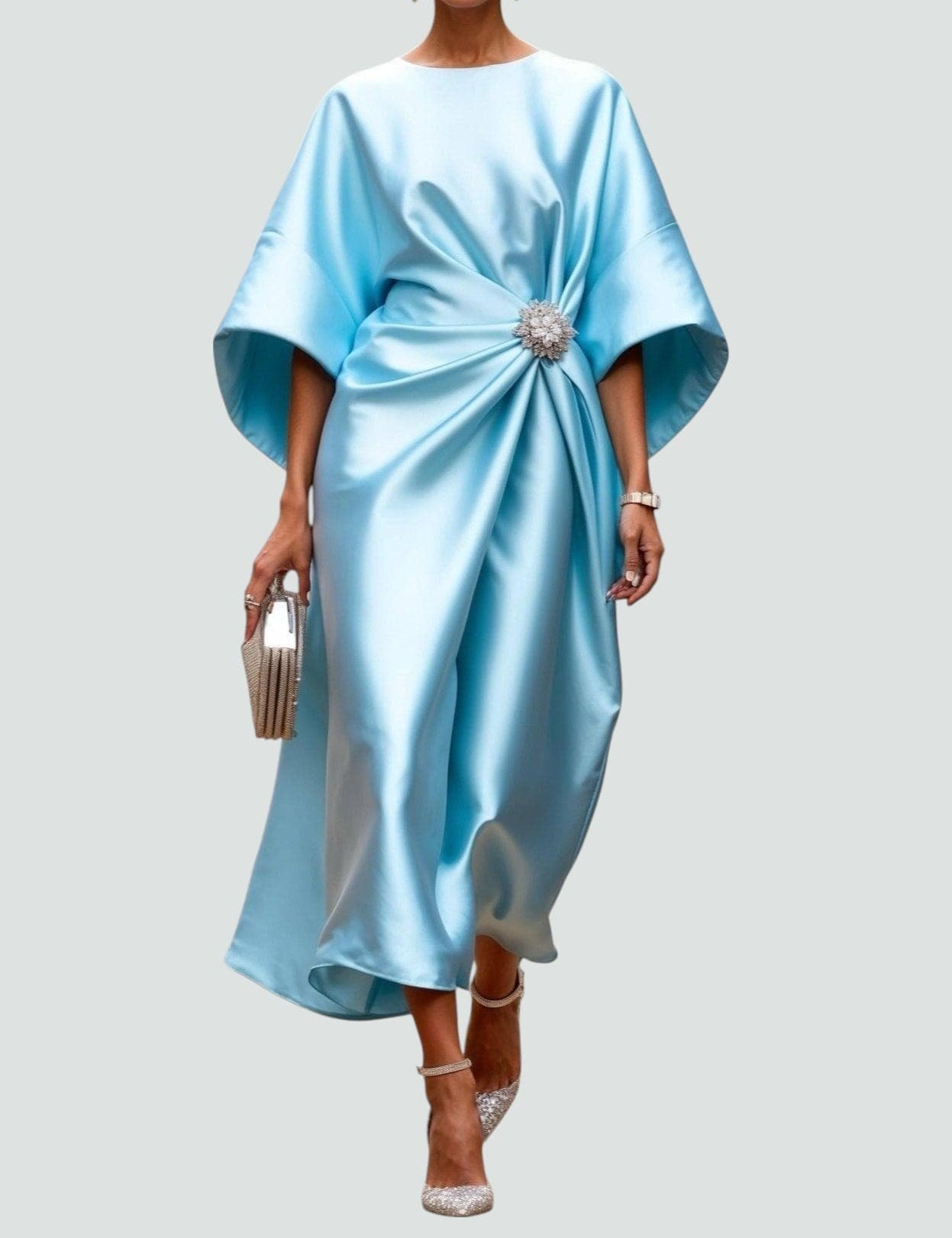 ELEONORA | ABITO MIDI ELEGANTE DRAPPEGGIATO