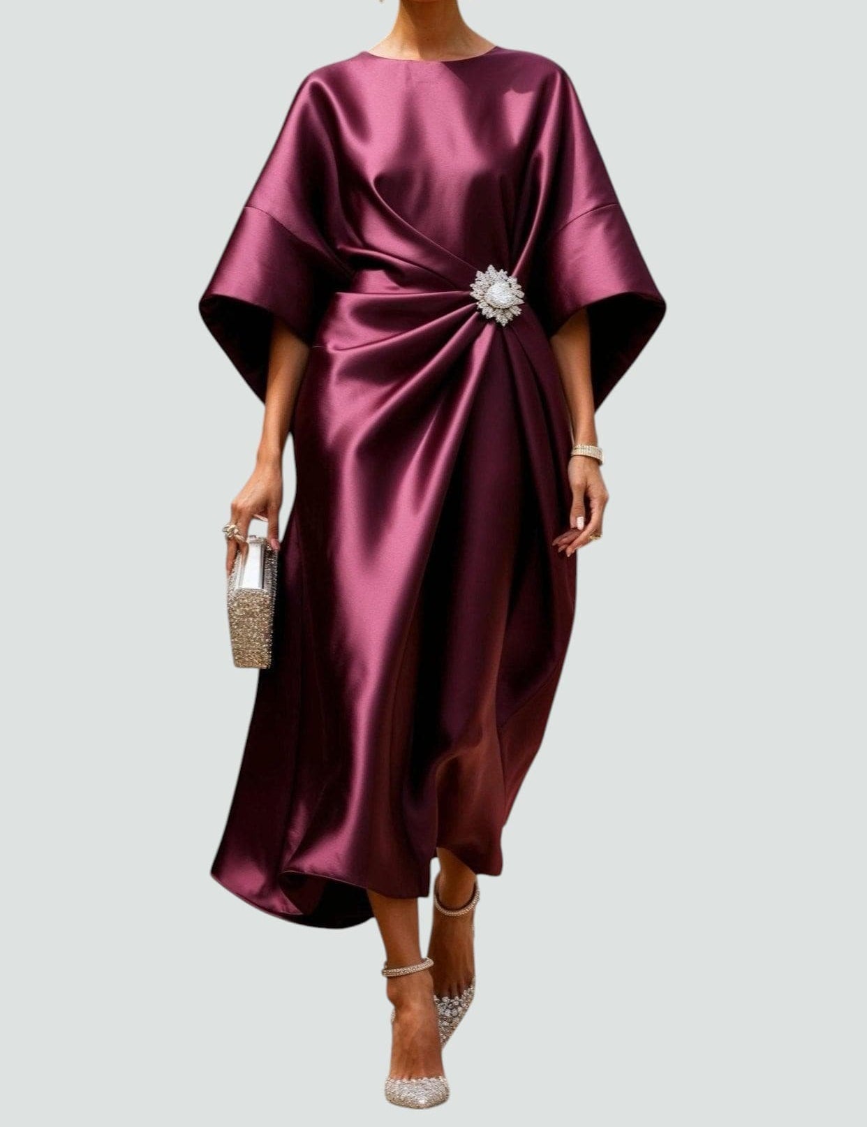 ELEONORA | ABITO MIDI ELEGANTE DRAPPEGGIATO