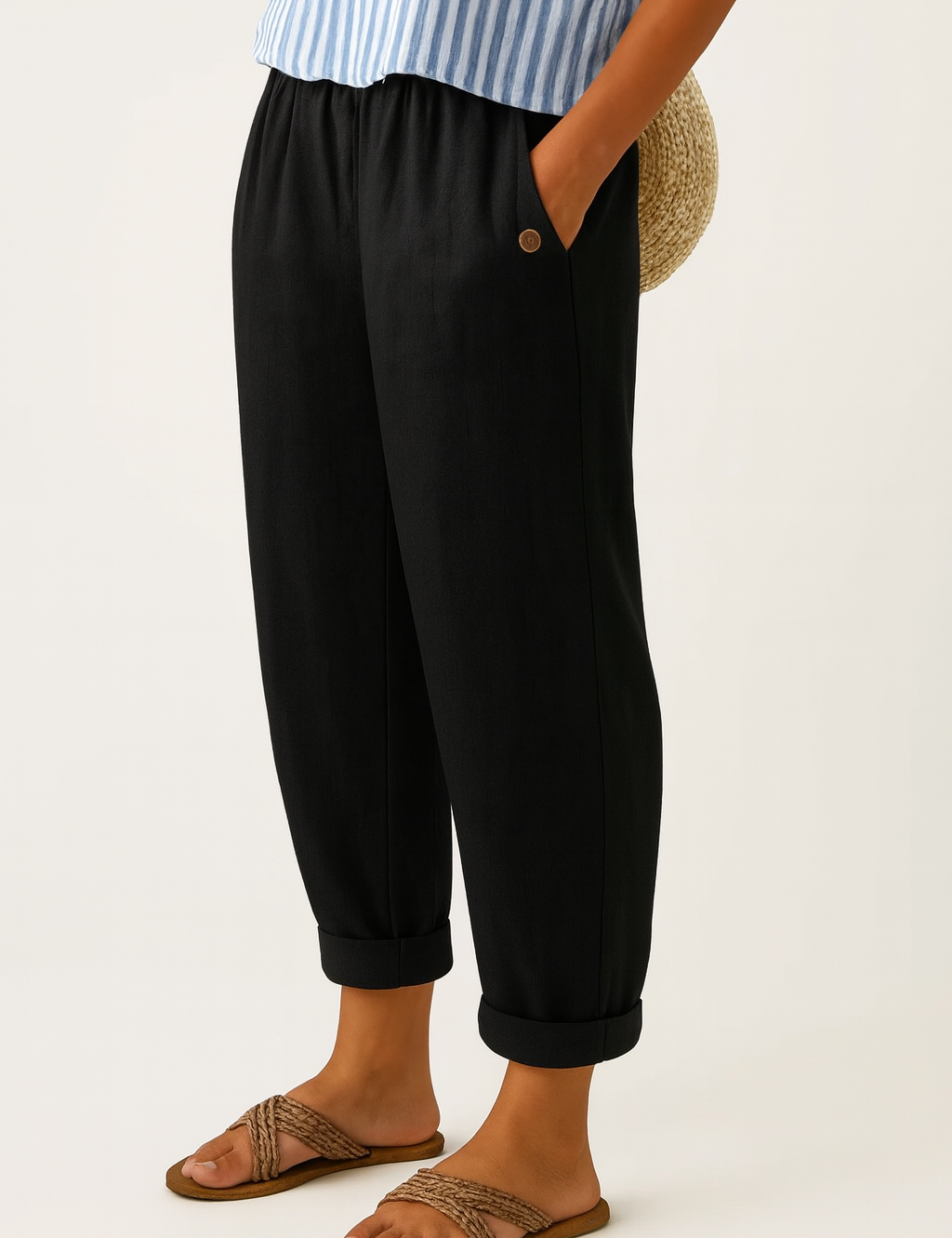 LUCIA | PANTALONI IN LINO MORBIDI CON VITA ELASTICIZZATA