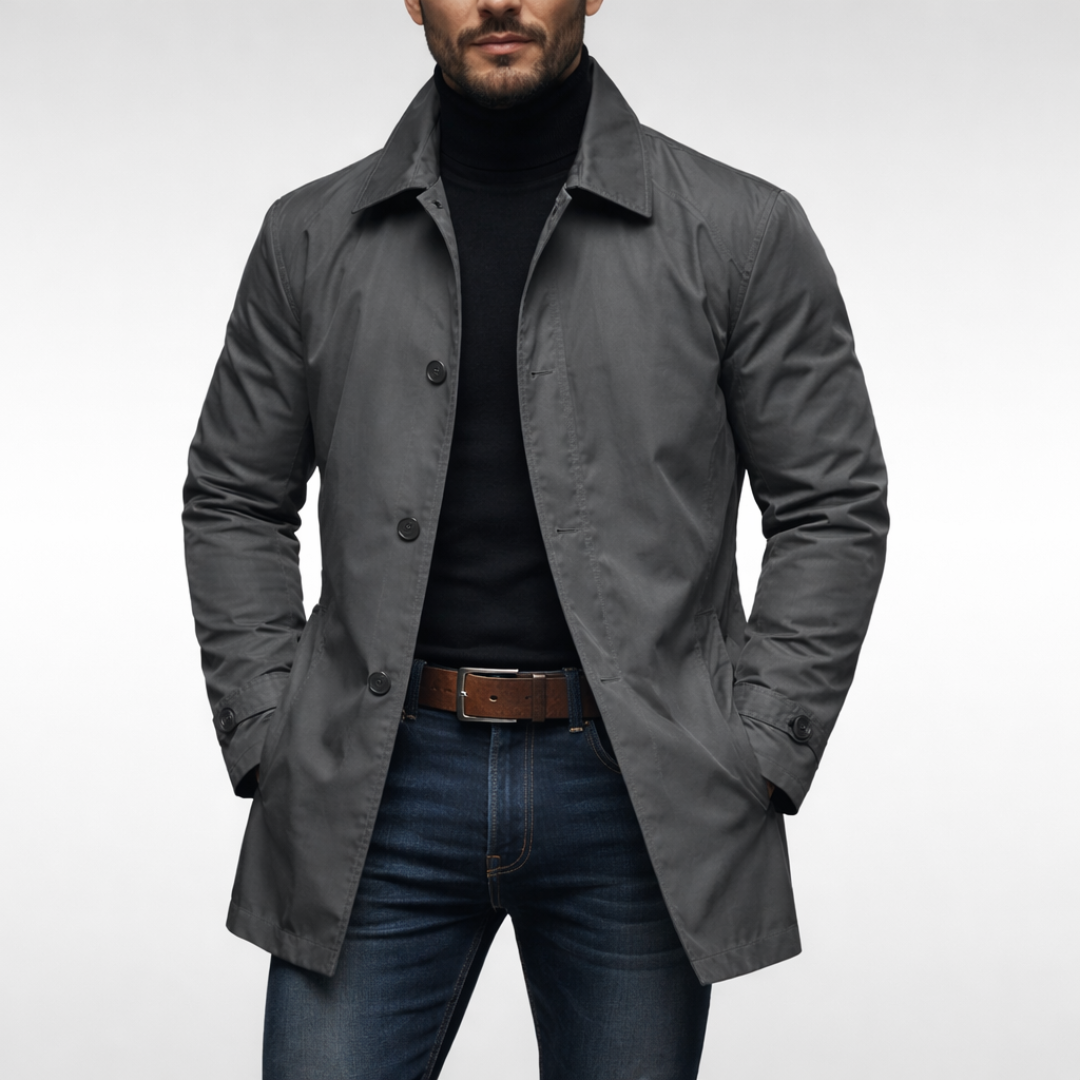 Alessandro | Trench Grigio Antracite Impermeabile