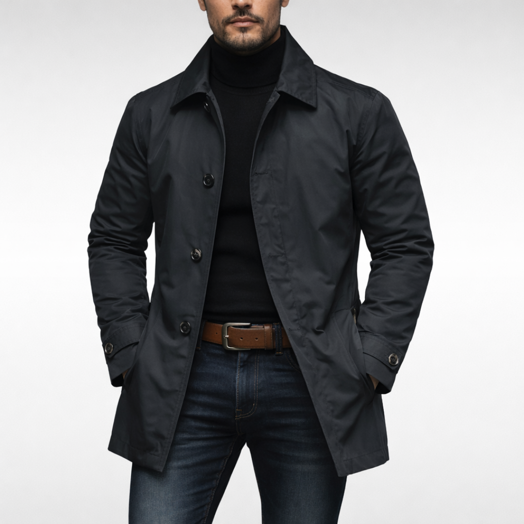 Alessandro | Trench Grigio Antracite Impermeabile