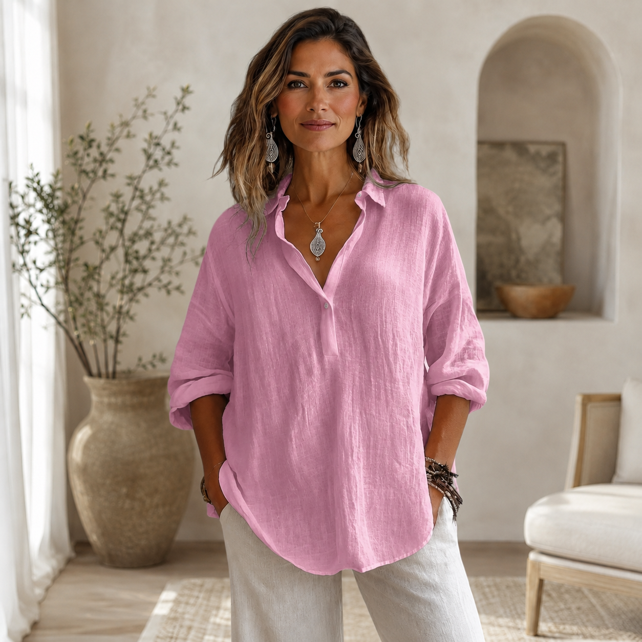 CHIARA | CAMICIA IN LINO E COTONE