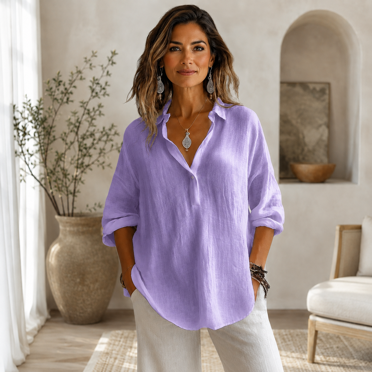 CHIARA | CAMICIA IN LINO E COTONE