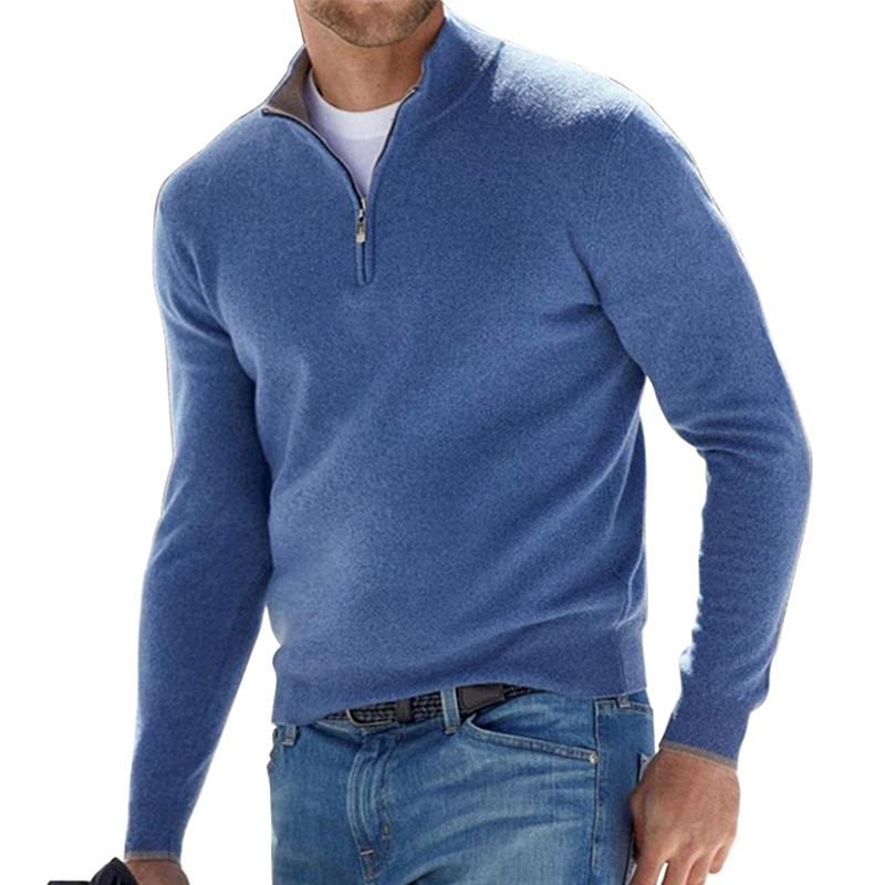 Federico | Maglione Grigio Chiaro Mezza Zip