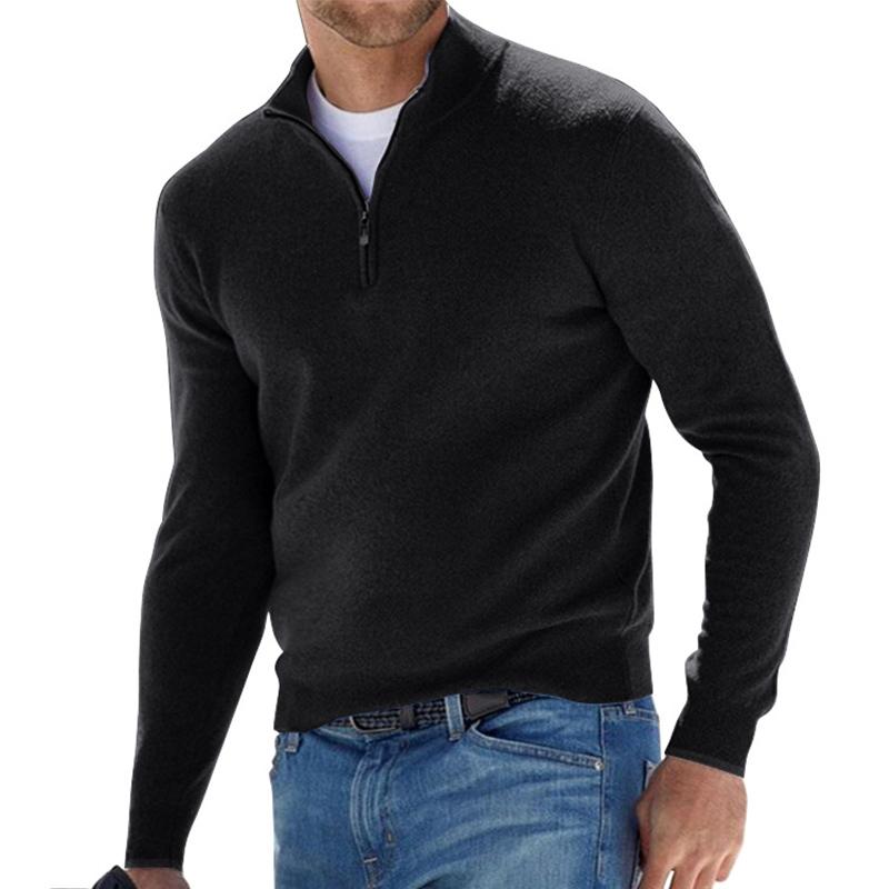 Federico | Maglione Grigio Chiaro Mezza Zip
