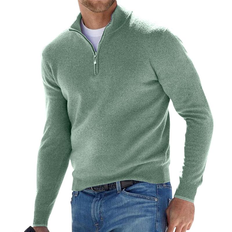 Federico | Maglione Grigio Chiaro Mezza Zip