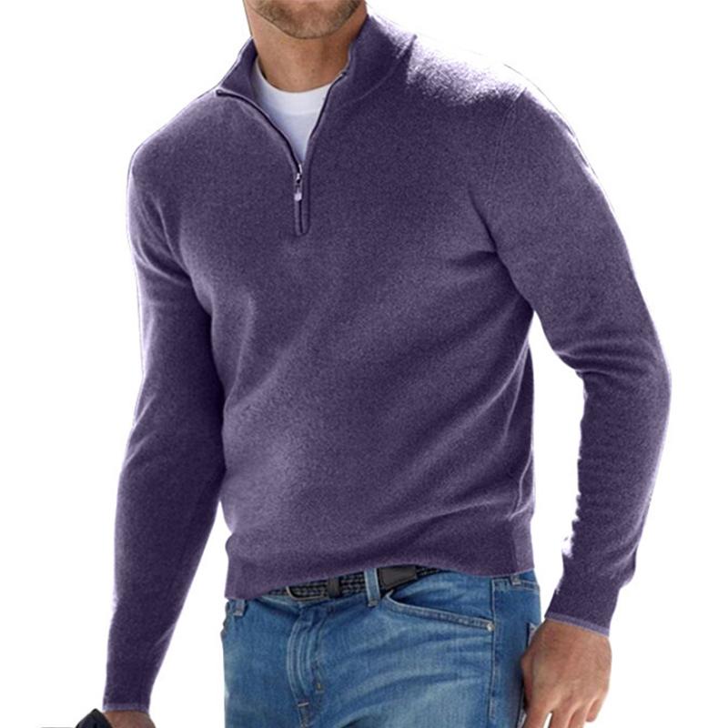 Federico | Maglione Grigio Chiaro Mezza Zip