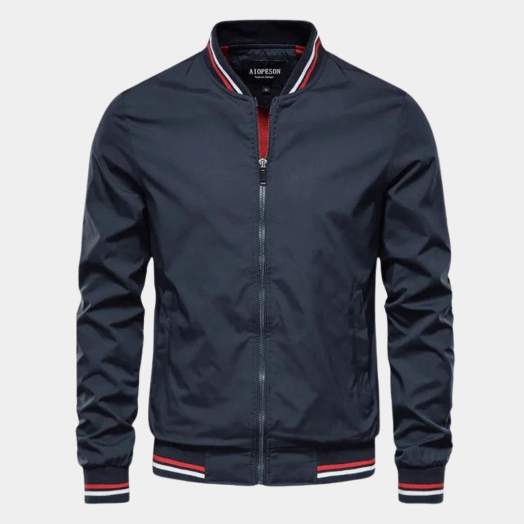 Leonardo | Giacca Bomber Verde Militare con Dettagli a Righe