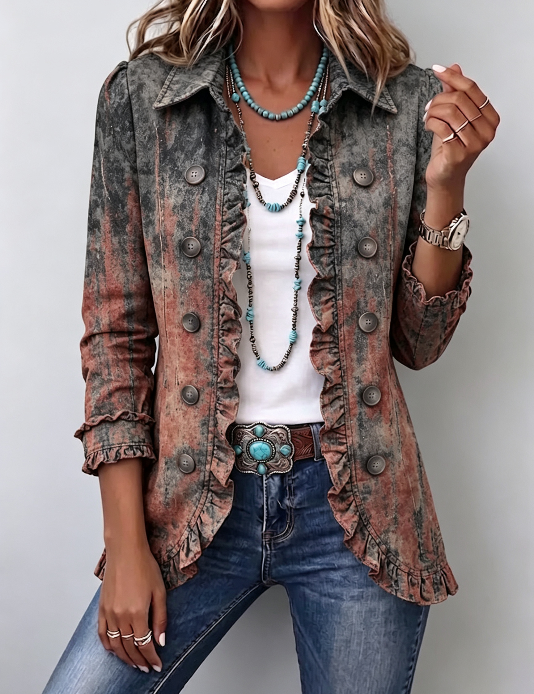 Rovena | Giacca Vintage Effetto Corroso