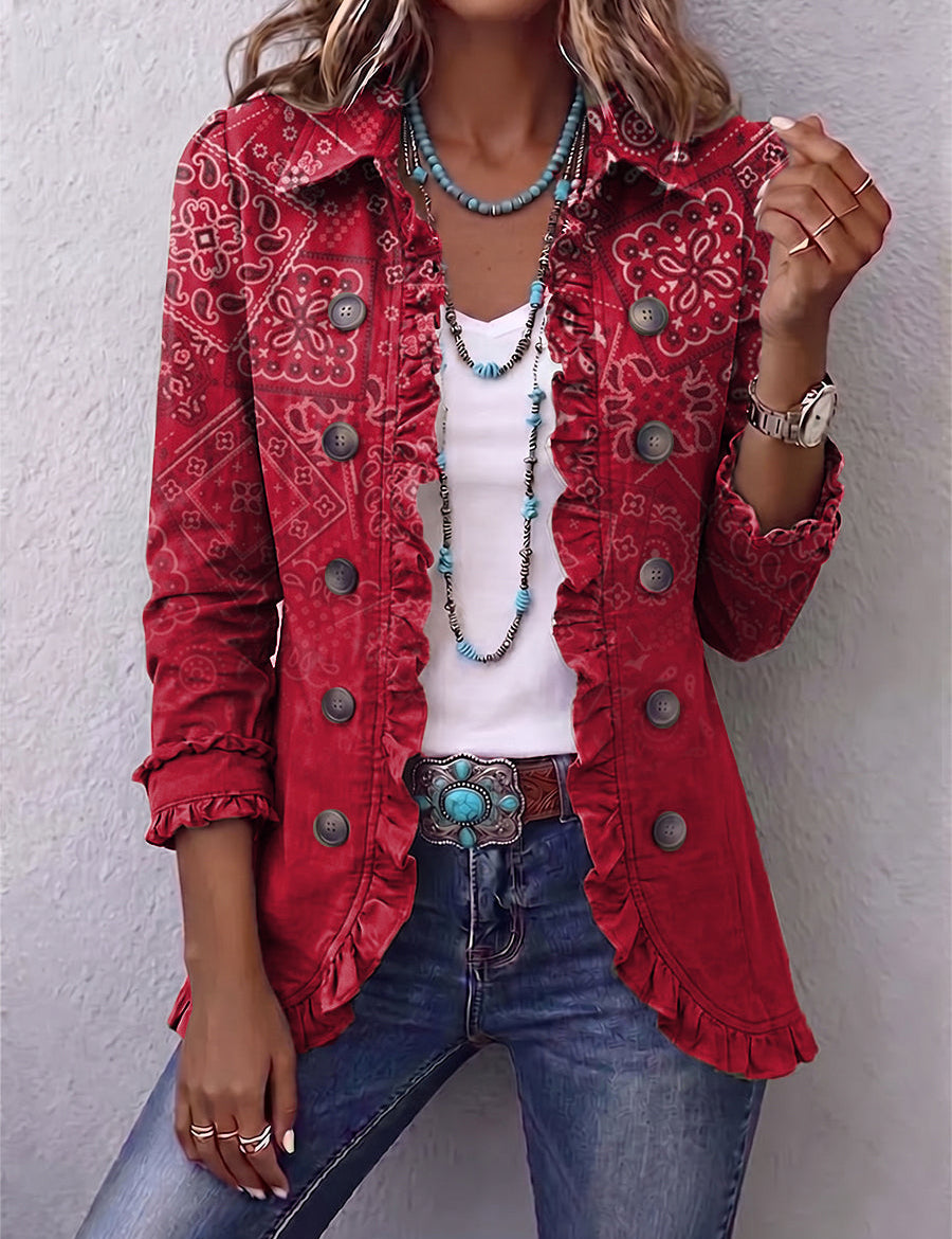 Rubina | Giacca Rossa Stampa Bandana