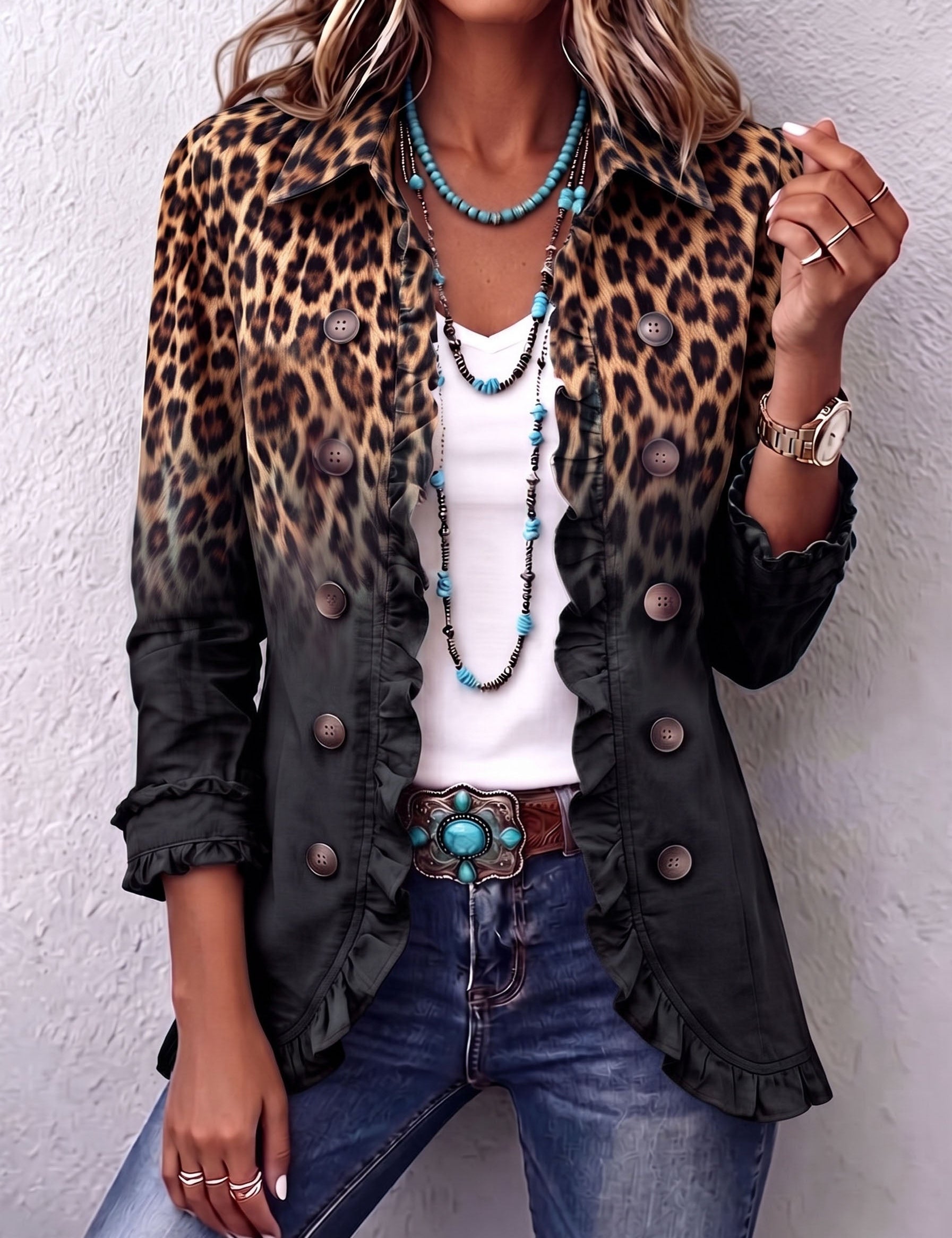 Notturna | Giacca Ombré Leopardo e Nero