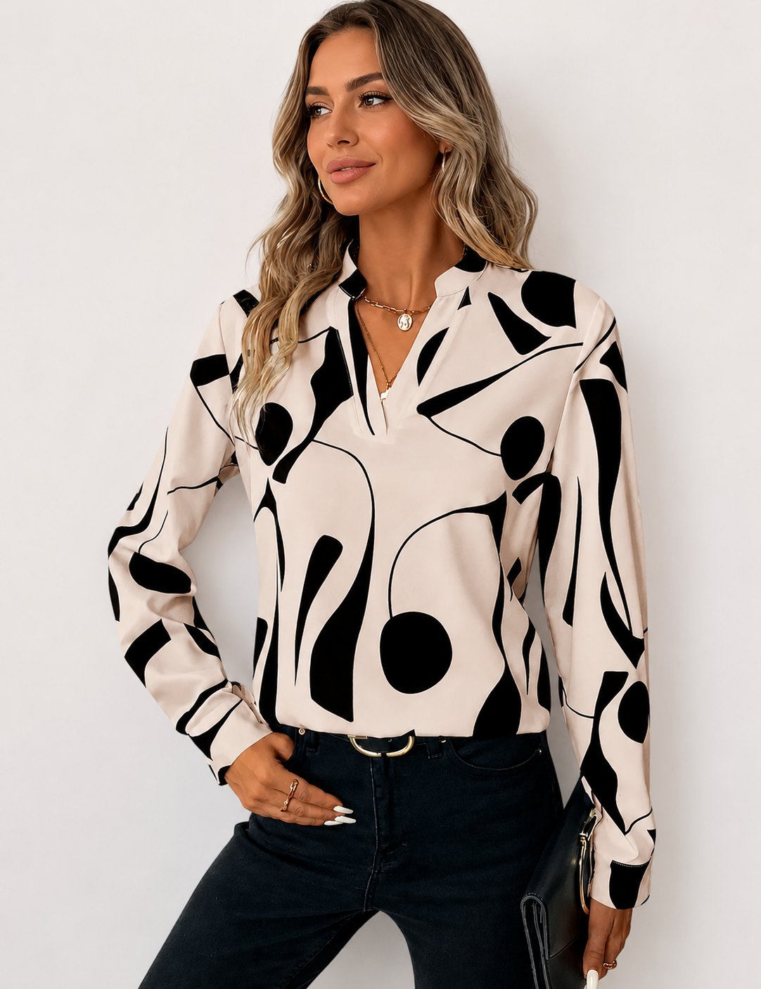 SOFIA | BLUSA ELEGANTE A STAMPA ASTRATTA